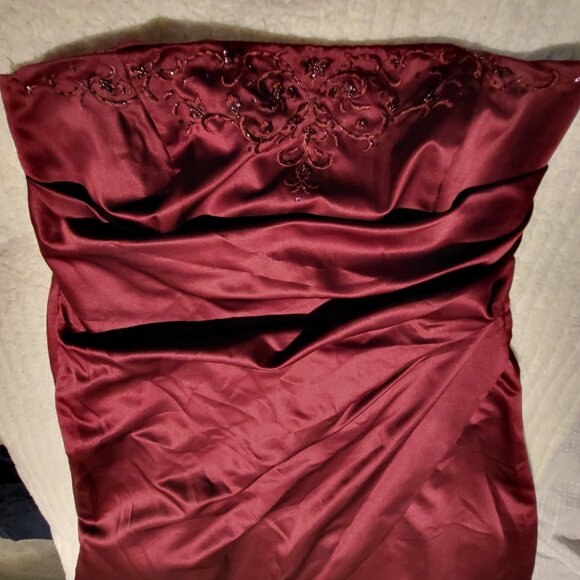 Satin Off the Shoulder Gown - Picture 3 of 5